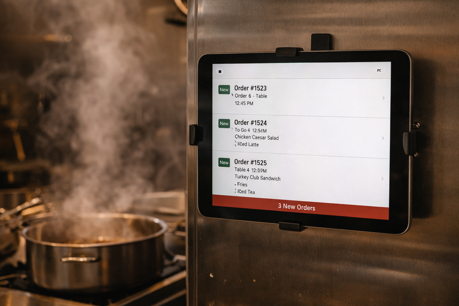 Nibble kitchen display system on tablet